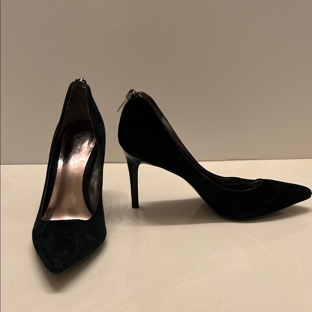 Carlos by Carlos Santana black suede heels with rear zipper. Size 8M / EUR 39.
